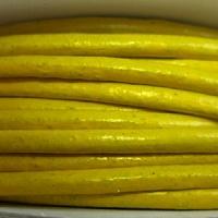 Кожаный шнур желтый, 1м (арт.064)