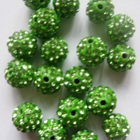 Бусины для браслетов Шамбала цвет светло-зеленый 10мм