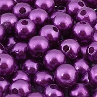 Бусины жемчуг фиолетовый 8мм (арт.207) пластик