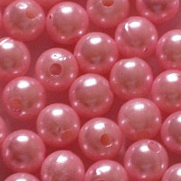 Бусины жемчуг розовый 8мм (пластик)