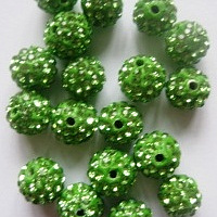 Бусины для браслетов Шамбала цвет светло-зеленый 8мм