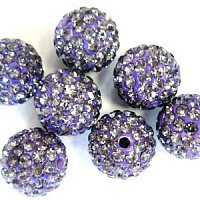 Бусины для браслетов Шамбала цвет фиолетовый 12мм